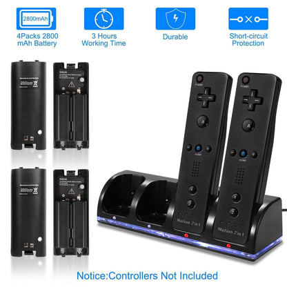 4 Remotes Charging Dock