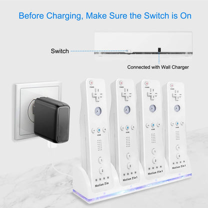 4 Remotes Charging Dock