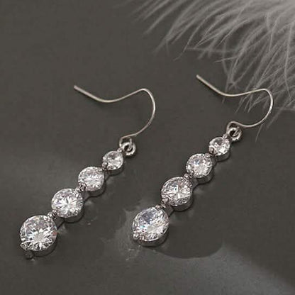 4 Row Graduated Crystal Drop Earrings