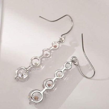 4 Row Graduated Crystal Drop Earrings