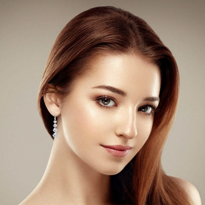 4 Row Graduated Crystal Drop Earrings