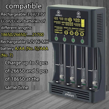 4 Slots Independent Charging Battery Charger