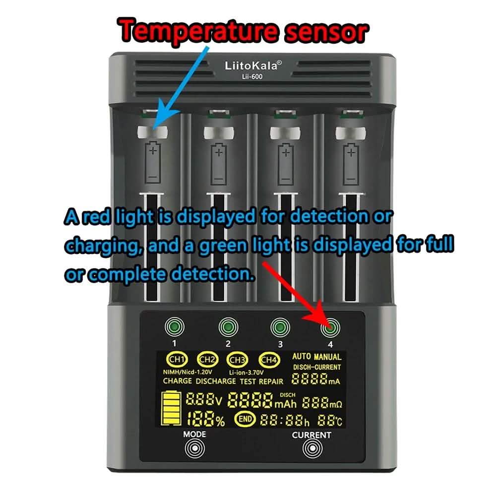 4 Slots Independent Charging Battery Charger