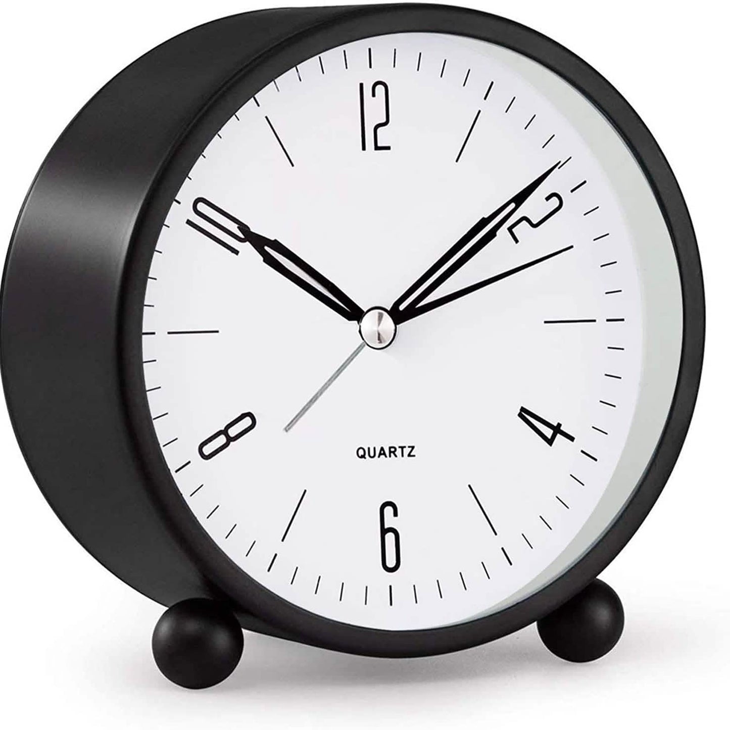 4" Super Silent Non Ticking Analog Alarm Clock with Night Light