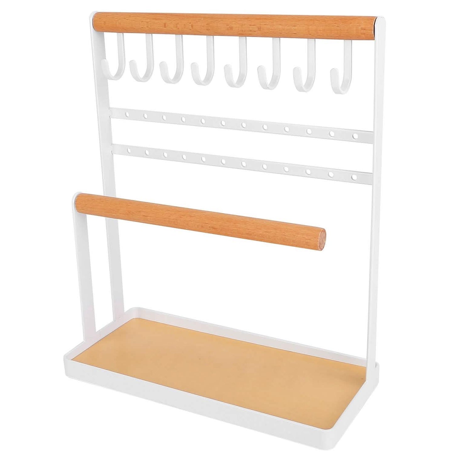 4-Tier Tabletop Wooden Jewelry Display Stand