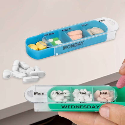 4 Times A Day, Black 7 Day Stackable Daily Pill And Medicine Organizer