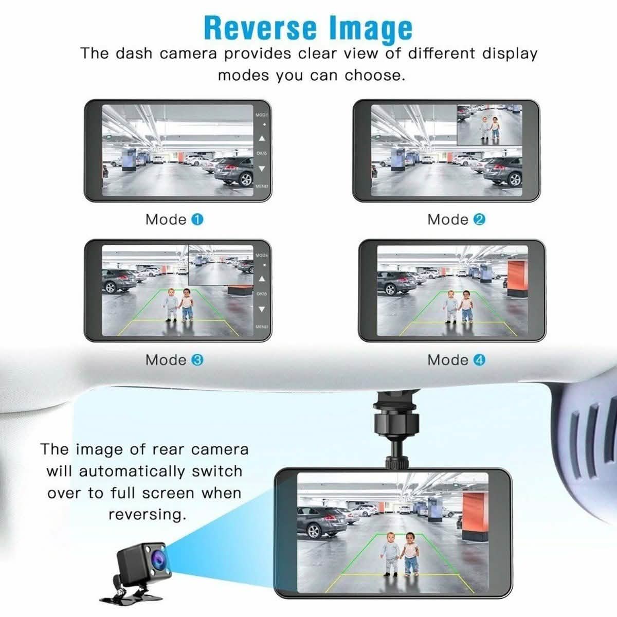 4" Vehicle 1080P Car Dashboard DVR Camera Video Recorder G-Sensor Dash Cam