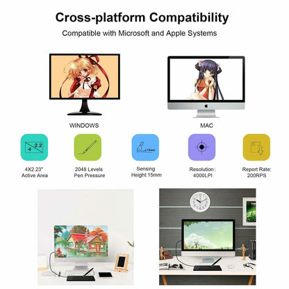 4 x 2.23" Anti-Interference USB Graphics Drawing Tablet