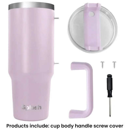 40 Oz Insulated Coffee Tumbler with Handle and Straw