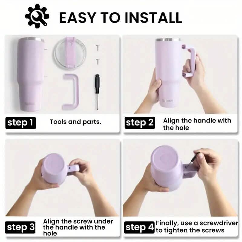 40 Oz Insulated Coffee Tumbler with Handle and Straw