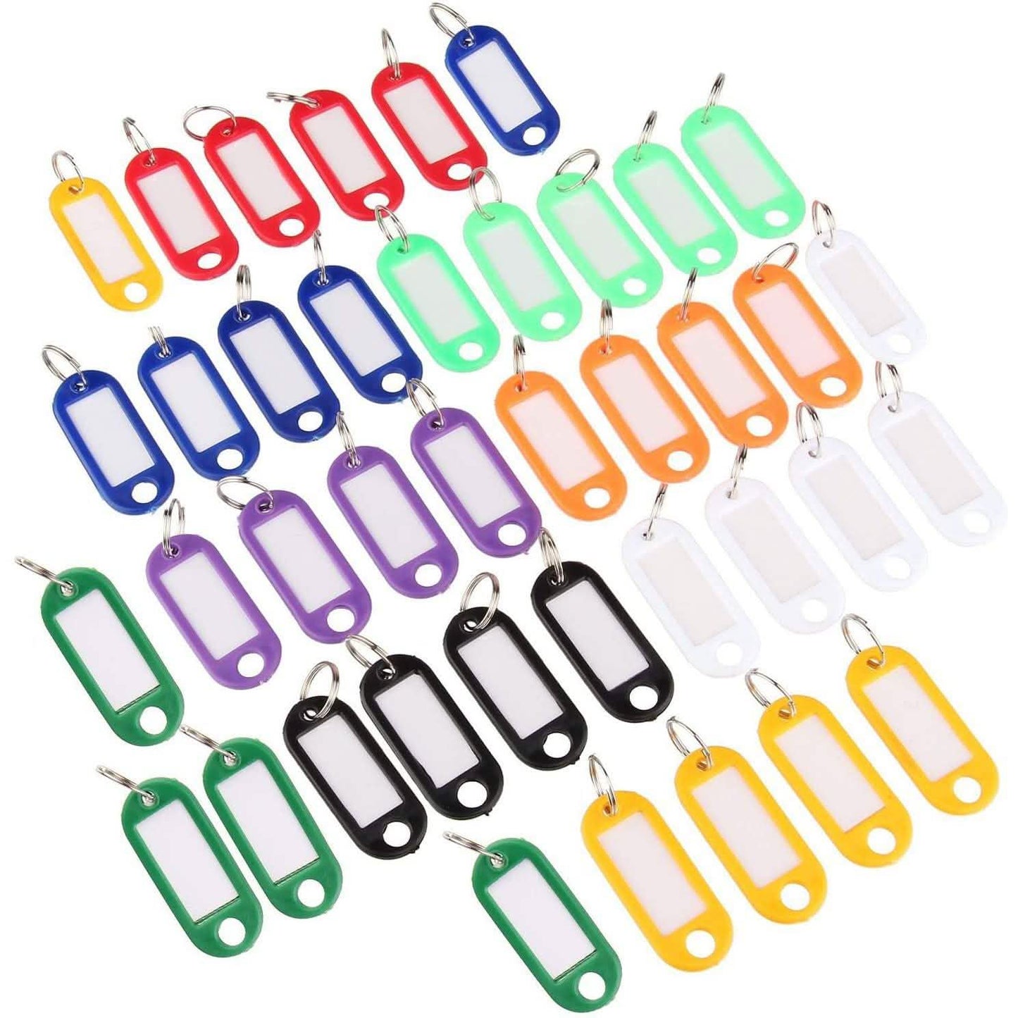 40-Pack: Uniclife Tough Plastic Key Tags with Split Ring Label Window