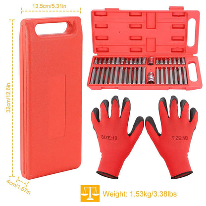 40-Pieces: Socket Bit Set Hex Torx Spine