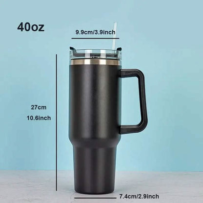 40oz Reusable Vacuum Tumbler with Insulated Double Wall and Cup Handle