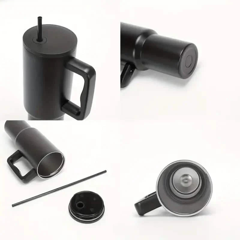 40oz Tumbler with Handle, Lid and Straw Insulated Cup Reusable Stainless Steel