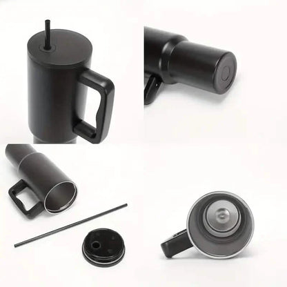 40oz Tumbler with Handle, Lid and Straw Insulated Cup Reusable Stainless Steel