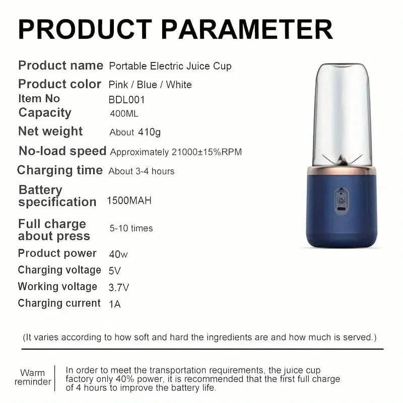40w Portable Small Charging Juicer Cup