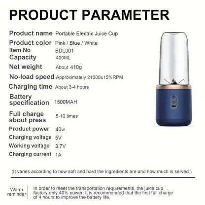 40w Portable Small Charging Juicer Cup