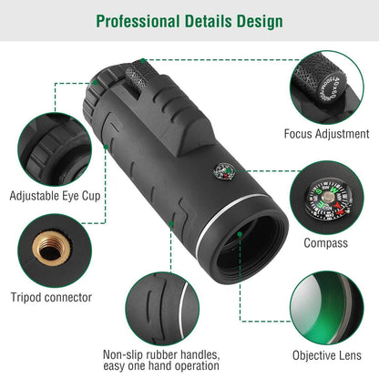 40x60 HD Optical Monocular Telescope with FMC Lens