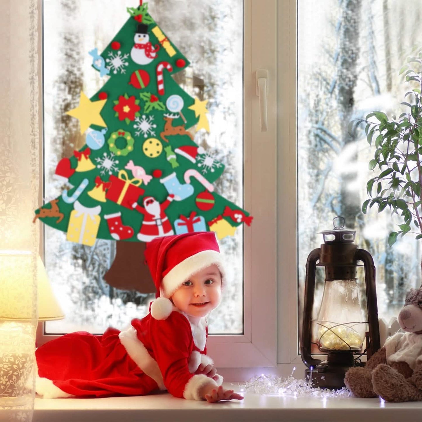 41-Piece: DIY Felt Christmas Tree Detachable Ornaments for Kids