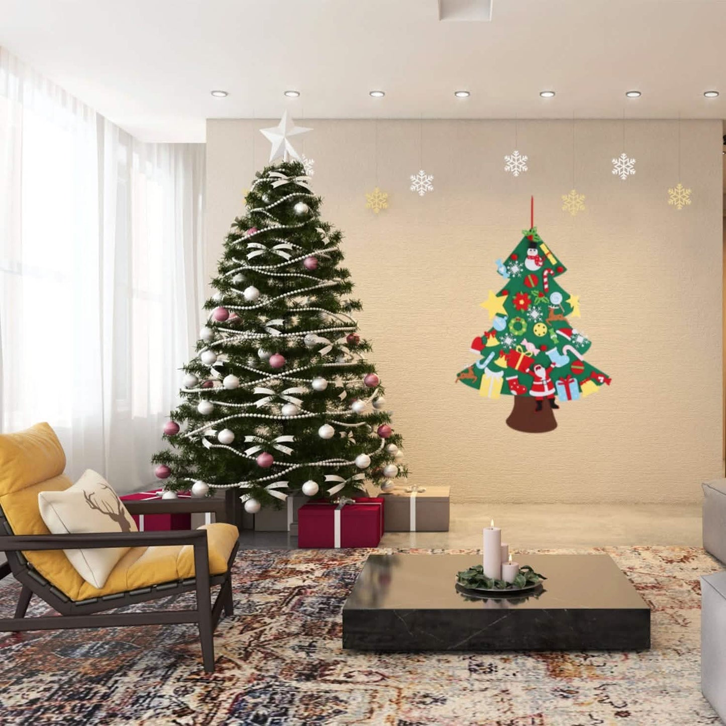 41-Piece: DIY Felt Christmas Tree Detachable Ornaments for Kids