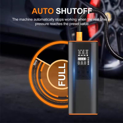 Portable Tire Inflator Air Compressor – 150 PSI Digital Air Pump with Light for Car, Bike & Motorcycle
