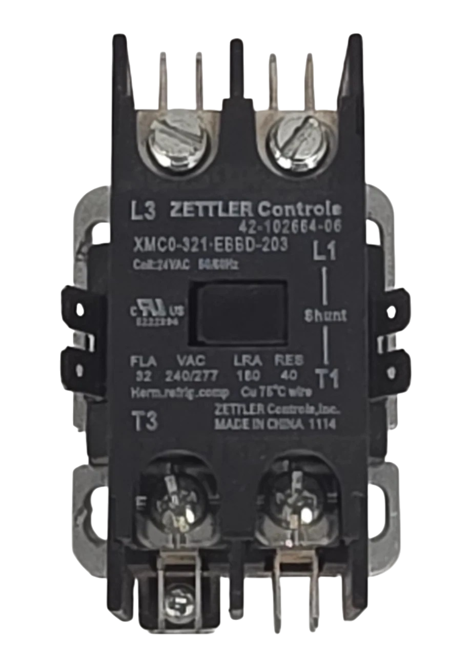 ZETTLER Controls Contactor 42-102664-06 25; FLA 35 RES 240 VAC 24 V