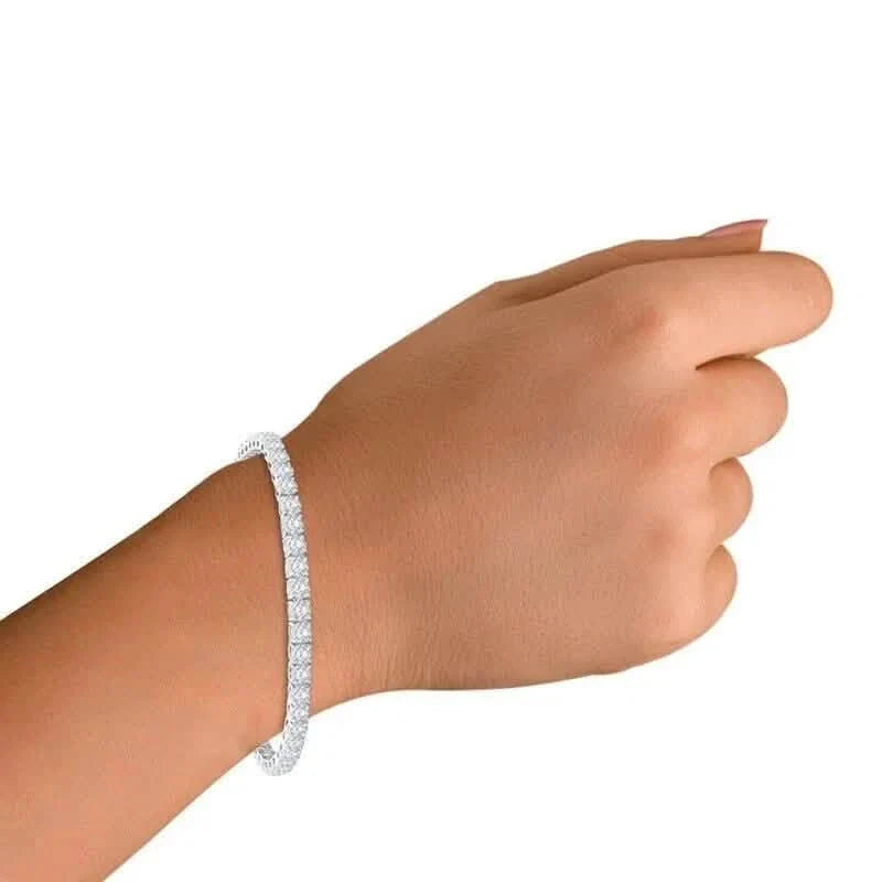 4.20 Ct Round Cut Diamond Tennis Bracelet 14K White Gold Lab-Grown 6.25 Inch