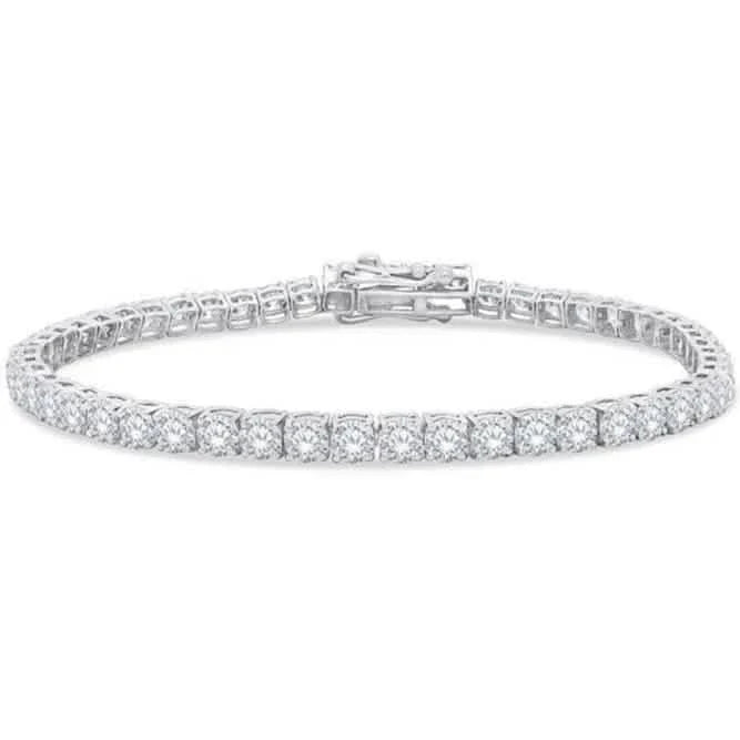 4.20 Ct Round Cut Diamond Tennis Bracelet 14K White Gold Lab-Grown 6.25 Inch