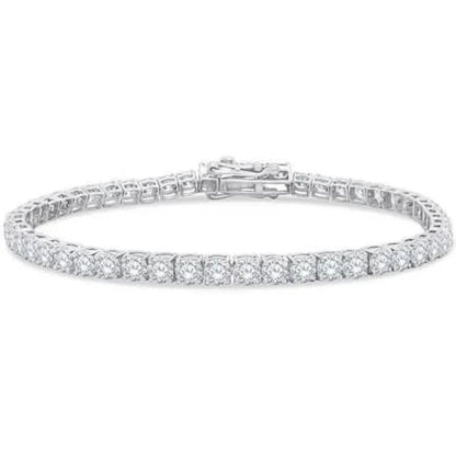4.20 Ct Round Cut Diamond Tennis Bracelet 14K White Gold Lab-Grown 6.25 Inch