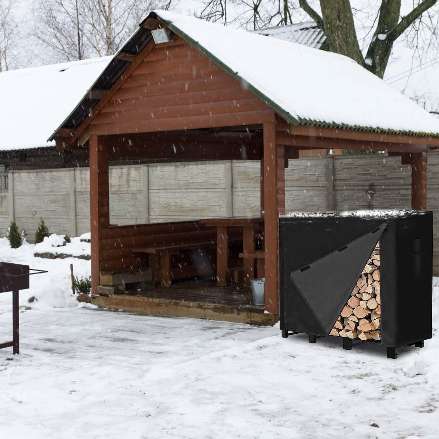 420D Oxford Fabric Firewood Rectangular Log Rack Cover