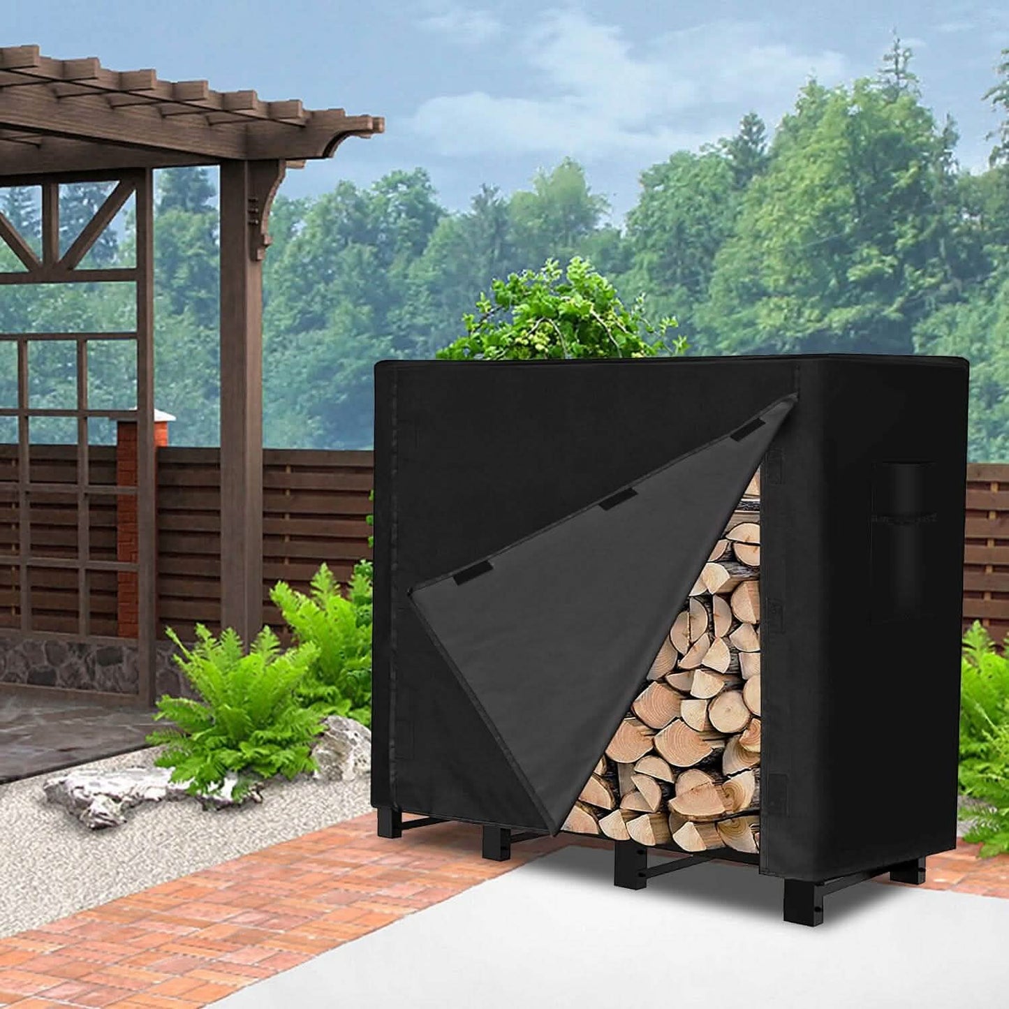 420D Oxford Fabric Firewood Rectangular Log Rack Cover