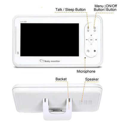 4.3" Baby Monitor 2.4Ghz Wireless Camera Video 2-Way Talk