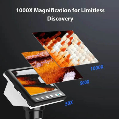 4.3'' IPS LCD Digital Microscope 1000X Magnification Microscope