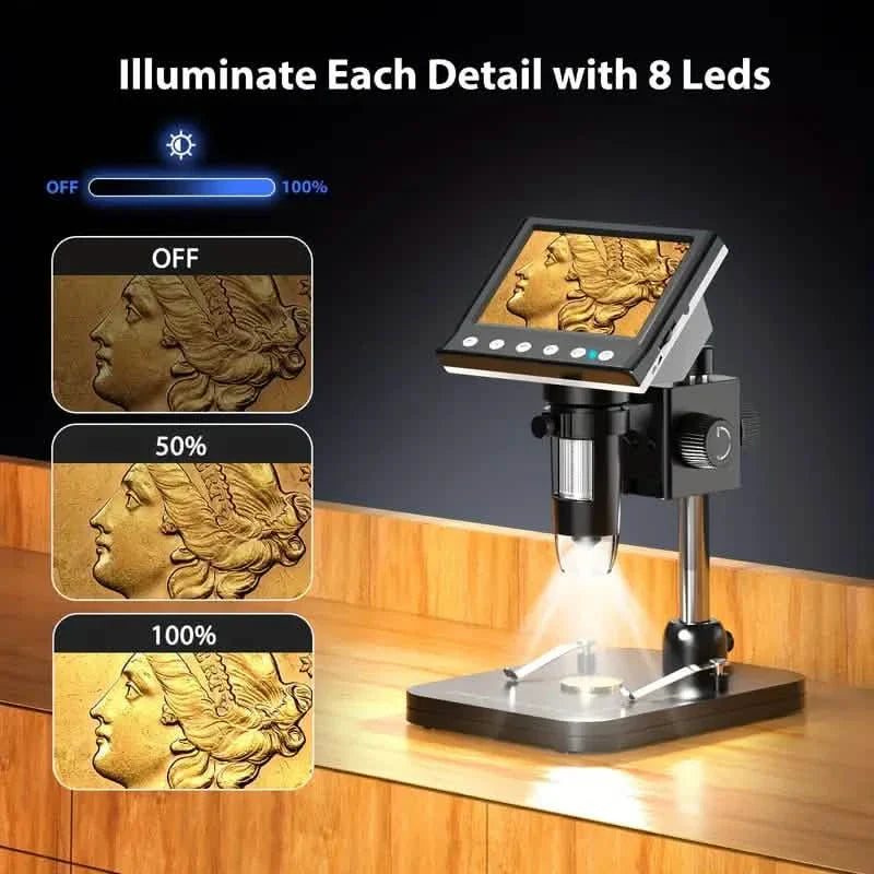 4.3'' IPS LCD Digital Microscope 1000X Magnification Microscope