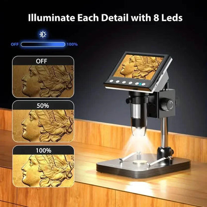 4.3'' IPS LCD Digital Microscope 1000X Magnification Microscope