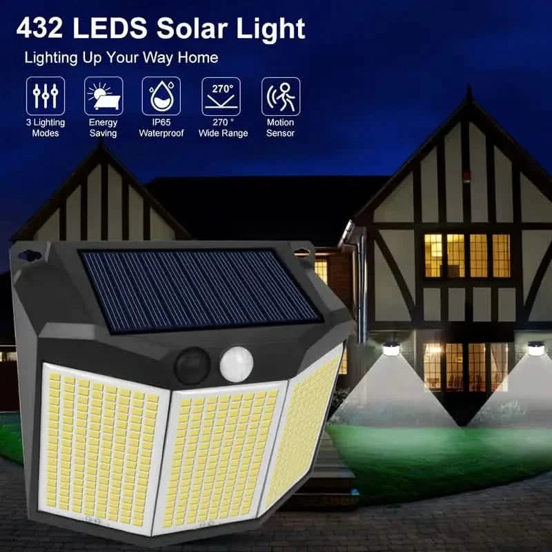 432 LED Solar Garden Wall Lights