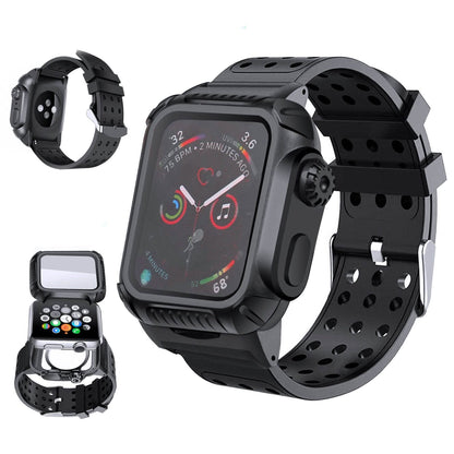 44 MM Full Cover Clear Case Screen Protector with Bands for Apple iWatch 4 and 5