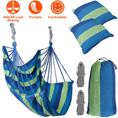 440lbs Hanging Hammock with 2 Pillows