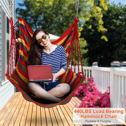 440lbs Hanging Hammock with 2 Pillows