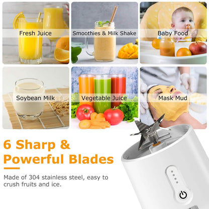 450ml Rechargeable Fruit Blender with 6 Blades