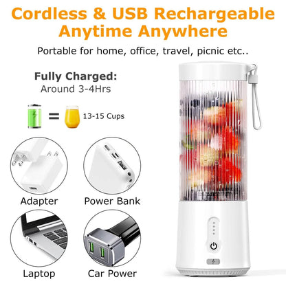 450ml Rechargeable Fruit Blender with 6 Blades