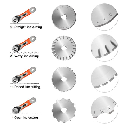 45mm Rotary Cutter Set with 8 Replacement Blades