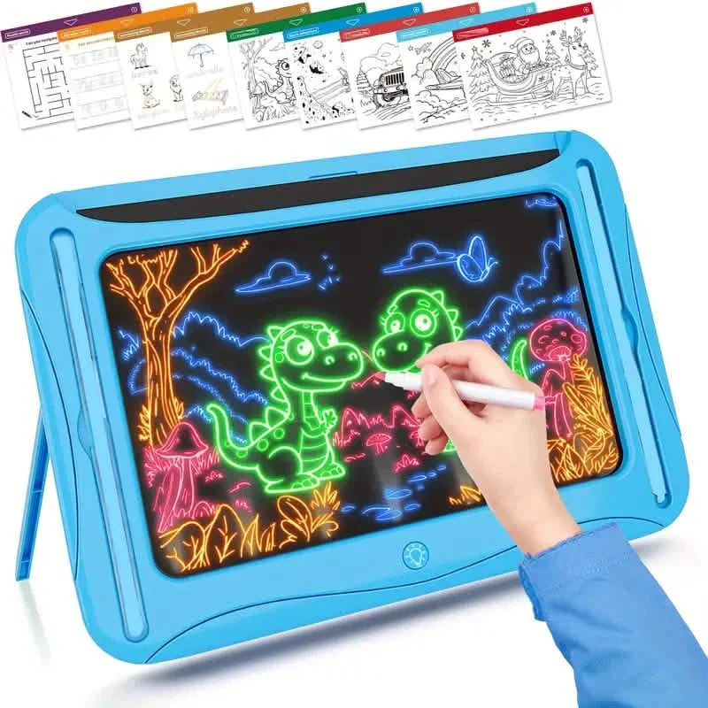 LED Light-Up Doodle Board – 9 Double-Sided Cards with Markers, Art Toy for Kids 3-8
