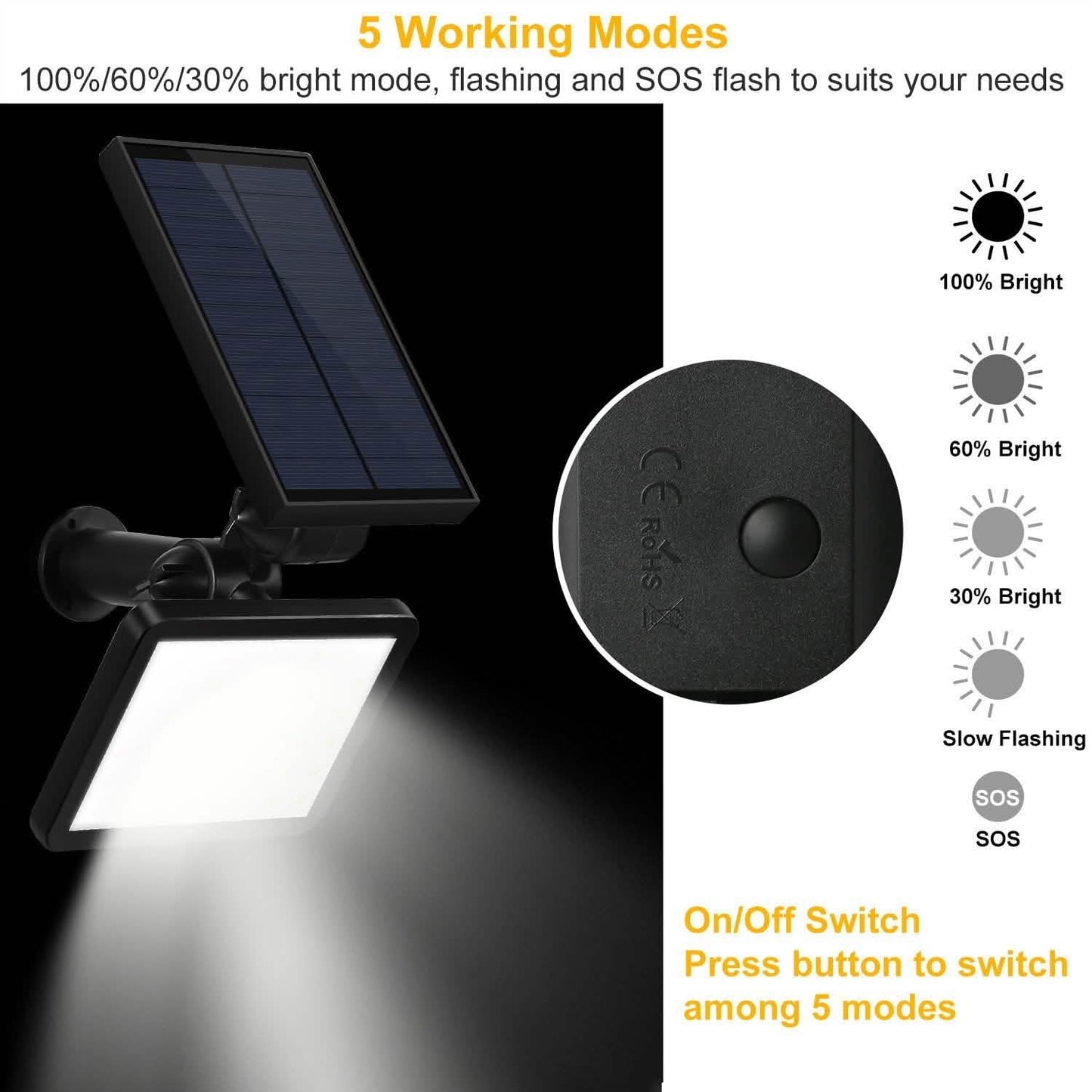 48 LED Solar Spotlight Outdoor