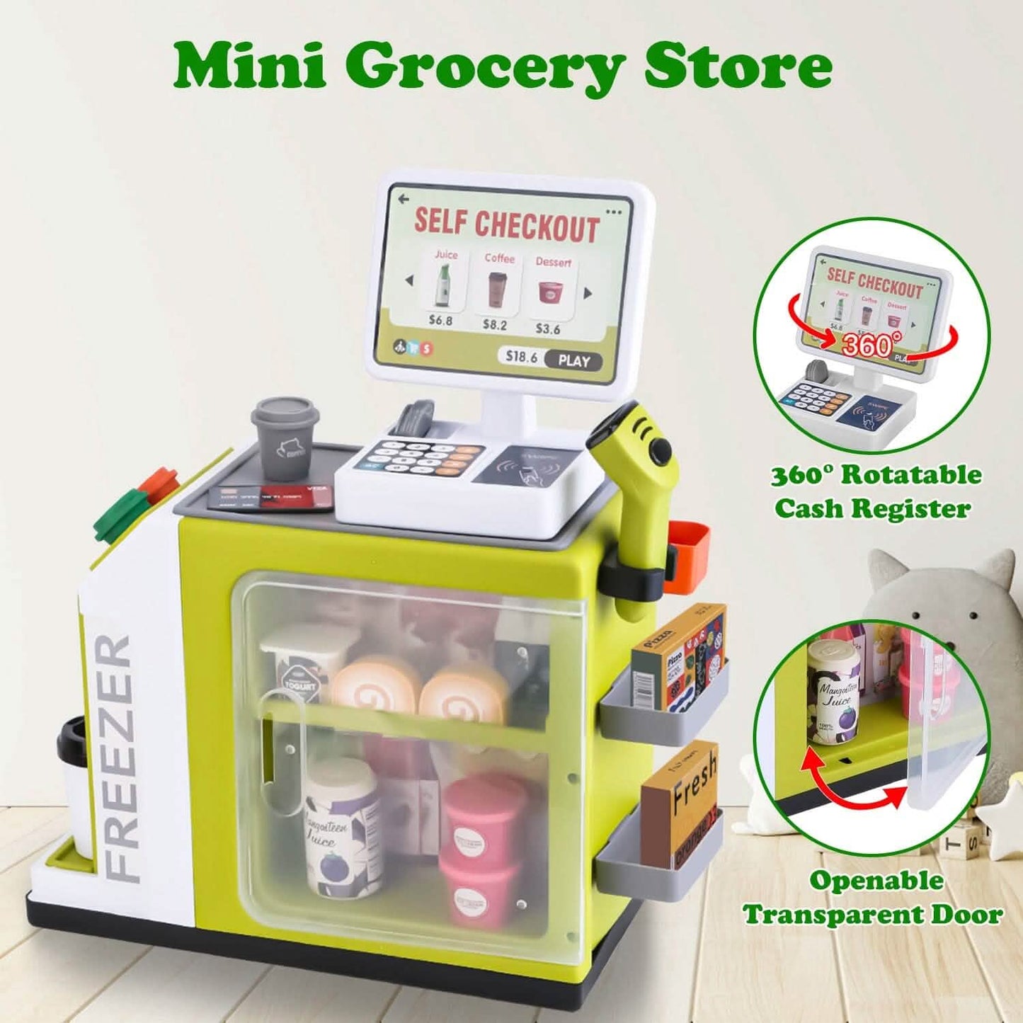 48-Piece: Pretend Cash Register Play Toy Set