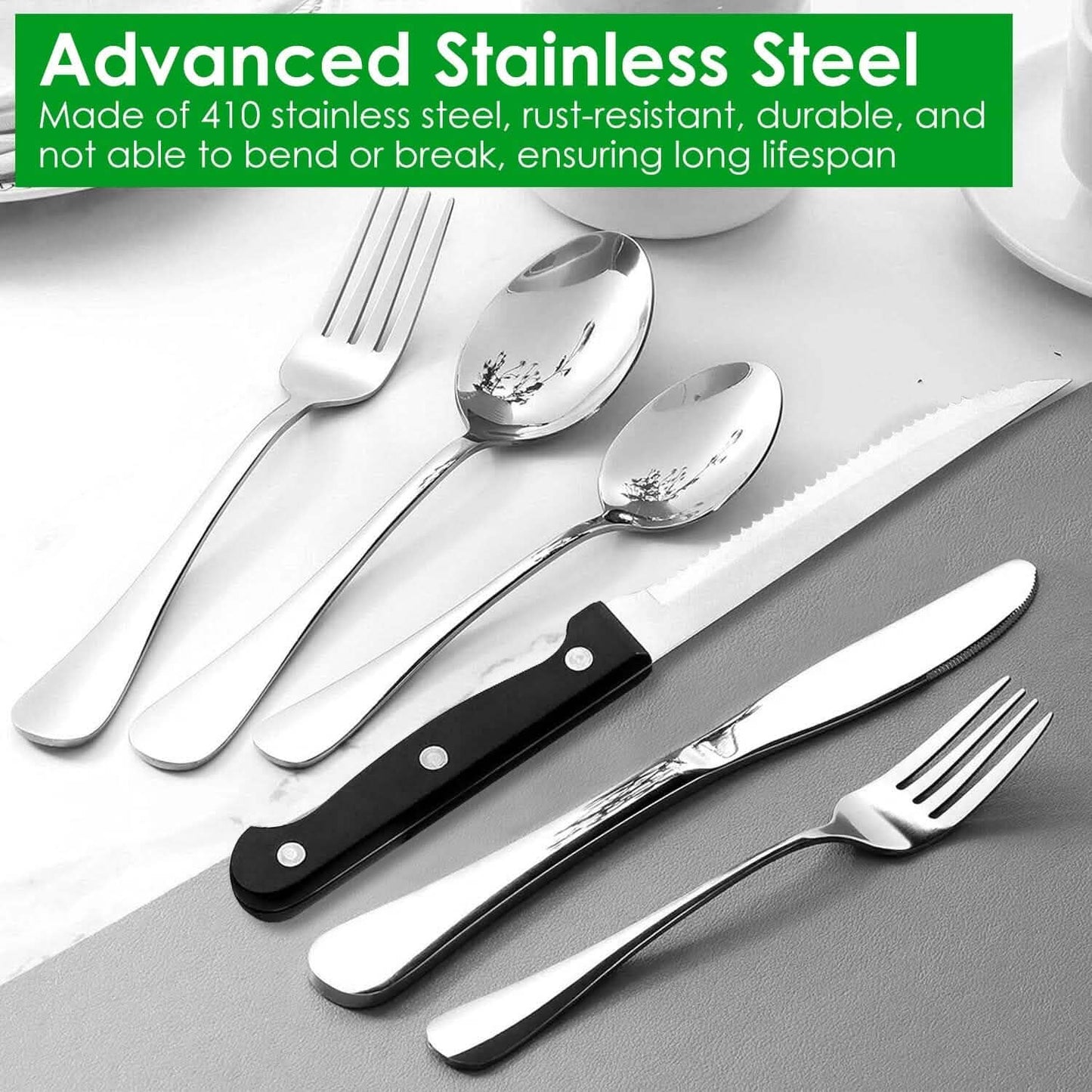 48-Piece: Stainless Steel Silverware Cutlery Set