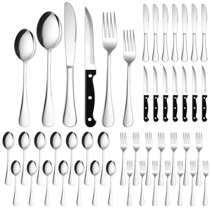 48-Piece: Stainless Steel Silverware Cutlery Set