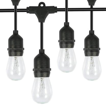 48ft Outdoor String Light Waterproof Patio String Lights Bulbs