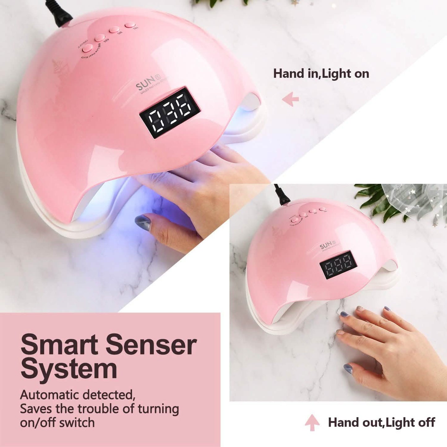 48W UV LED Gel Nail Lamp with 4 Timer