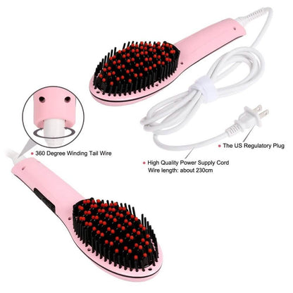 Detangling Hair Straightener Brush - Assorted Colors